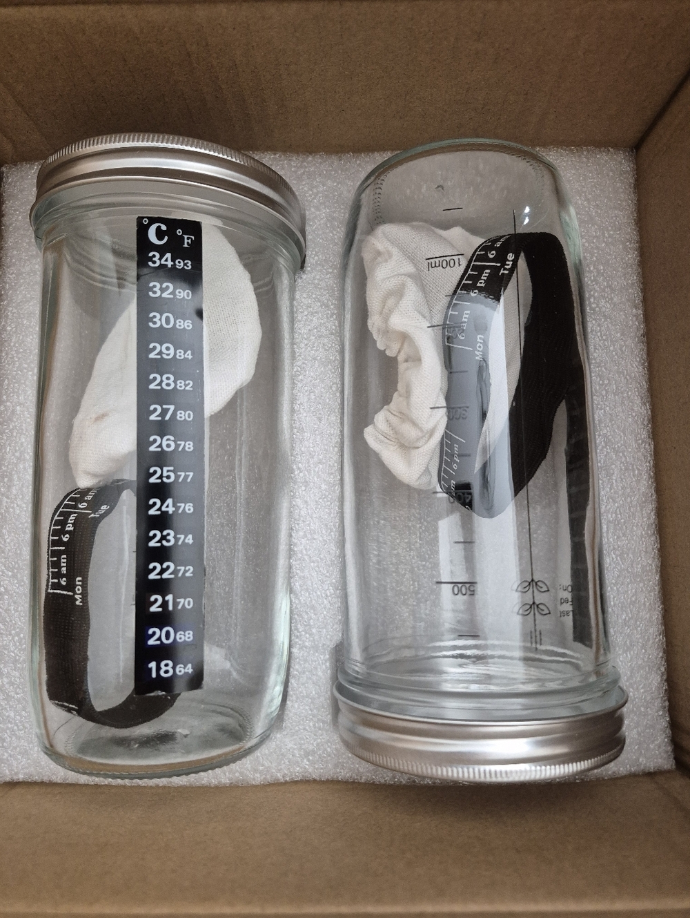 Sourdough Starter Jars Set Of 2, Used, Very Good Condition